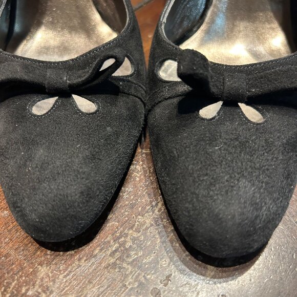 Authentic Womens Dolce & Gabbana Black Suede Slingback Heels Pumps 38.5 US/8.5 - Picture 12 of 15